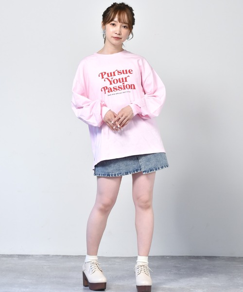 ems excite（エムズエキサイト）の「ロゴロンTEE（Tシャツ/カットソー・レディース・オフホワイト/ピンク/ブルー・FREE）」の12枚目の写真