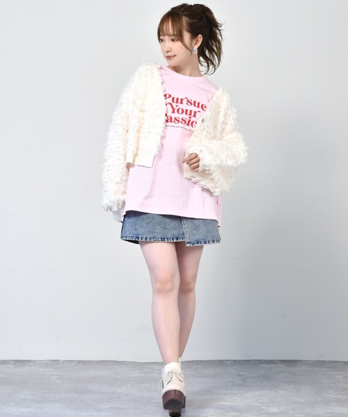 ems excite（エムズエキサイト）の「ロゴロンTEE（Tシャツ/カットソー・レディース・オフホワイト/ピンク/ブルー・FREE）」の4枚目の写真