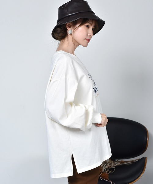 ems excite（エムズエキサイト）の「ロゴロンTEE（Tシャツ/カットソー・レディース・オフホワイト/ピンク/ブルー・FREE）」の6枚目の写真