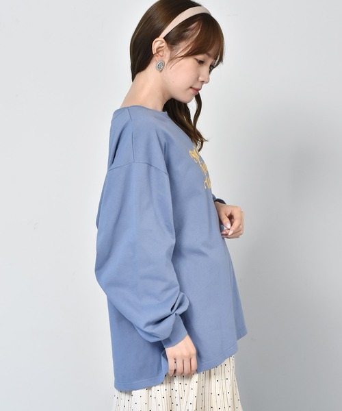 ems excite（エムズエキサイト）の「ロゴロンTEE（Tシャツ/カットソー・レディース・オフホワイト/ピンク/ブルー・FREE）」の9枚目の写真