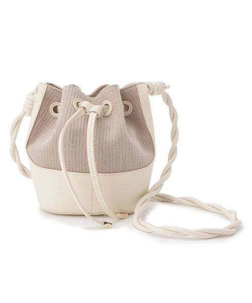 AG by aquagirl（エージーバイアクアガール）の「◆コーデュロイミニ巾着ショルダー（ショルダーバッグ・レディース・オフホワイト/カーキ/キャメル・00）」の2枚目の写真