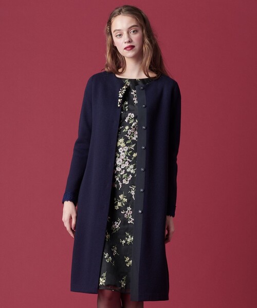 TOCCA(トッカ)の「【洗える!】ALVA KNITCOAT ニットコート(その他アウター・レディース・ベージュ系/ネイビー系・F)」の2枚目の写真