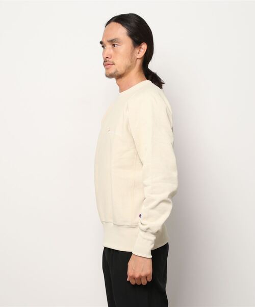 Champion（チャンピオン）の「Champion（チャンピオン）REVERSE WEAVE L.W.D.ワンポイントロゴ刺繍スウェットトップス（裏起毛）/長袖 無地 プルオーバートレーナー/メンズ レディース（スウェット・メンズ・ライトグレー/ベージュ/ブラック/グリーン・S/XL/M/L）」の6枚目の写真