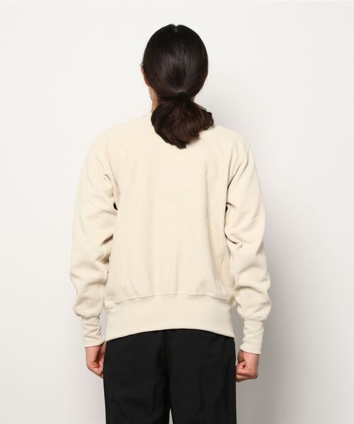 Champion（チャンピオン）の「Champion（チャンピオン）REVERSE WEAVE L.W.D.ワンポイントロゴ刺繍スウェットトップス（裏起毛）/長袖 無地 プルオーバートレーナー/メンズ レディース（スウェット・メンズ・ライトグレー/ベージュ/ブラック/グリーン・S/XL/M/L）」の5枚目の写真