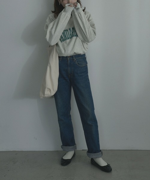 etoll.（エトル）の「裏毛カレッジロゴスウェット mtm（スウェット・レディース・ネイビー/オフホワイト/オートミール・FREE）」の12枚目の写真