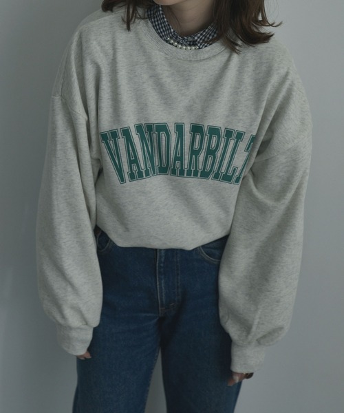 etoll.（エトル）の「裏毛カレッジロゴスウェット mtm（スウェット・レディース・ネイビー/オフホワイト/オートミール・FREE）」の19枚目の写真