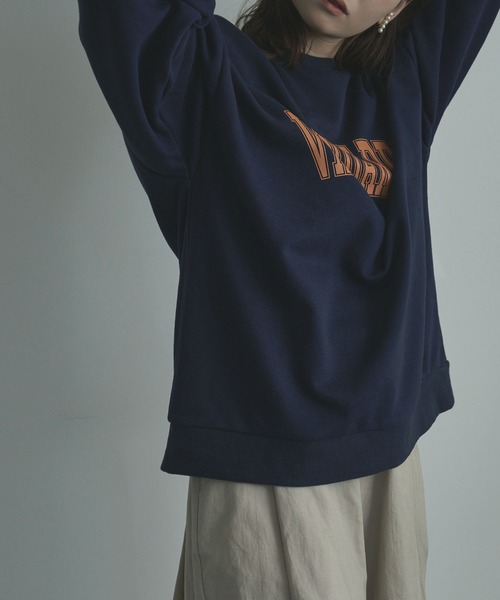 etoll.（エトル）の「裏毛カレッジロゴスウェット mtm（スウェット・レディース・ネイビー/オフホワイト/オートミール・FREE）」の16枚目の写真