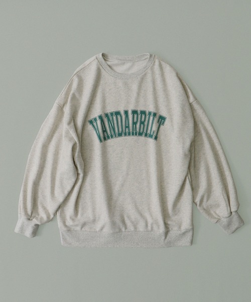 etoll.（エトル）の「裏毛カレッジロゴスウェット mtm（スウェット・レディース・ネイビー/オフホワイト/オートミール・FREE）」の14枚目の写真