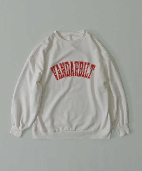 etoll.（エトル）の「裏毛カレッジロゴスウェット mtm（スウェット・レディース・ネイビー/オフホワイト/オートミール・FREE）」の21枚目の写真