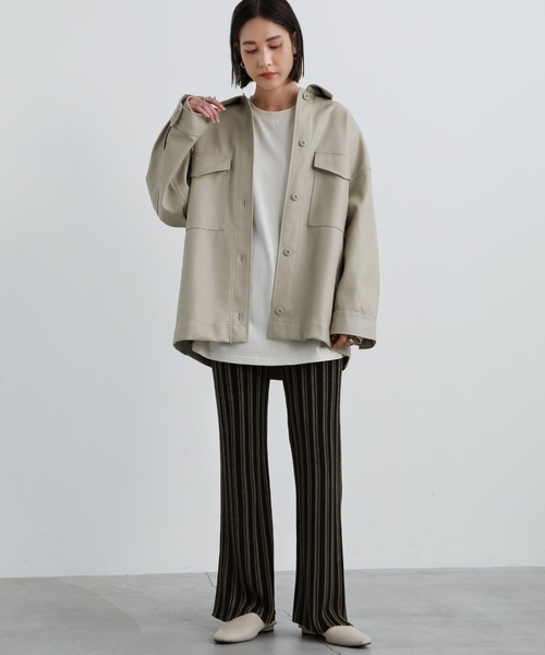select MOCA(セレクトモカ)の「2021 AW マルチピッチストライプニットパンツ(その他パンツ・レディース・ブラック/ライトベージュ・FREE)」の10枚目の写真