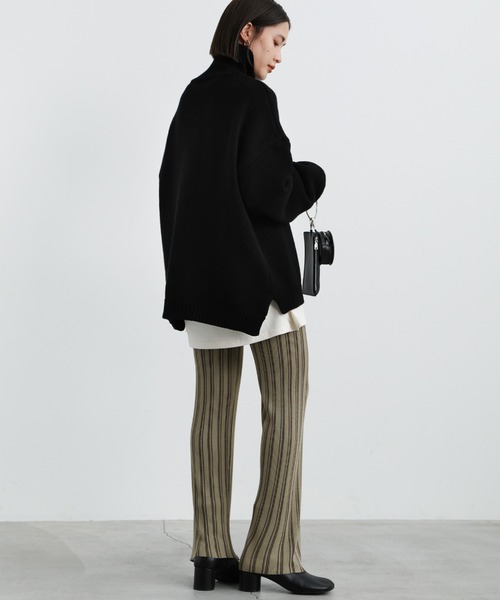select MOCA(セレクトモカ)の「2021 AW マルチピッチストライプニットパンツ(その他パンツ・レディース・ブラック/ライトベージュ・FREE)」の19枚目の写真