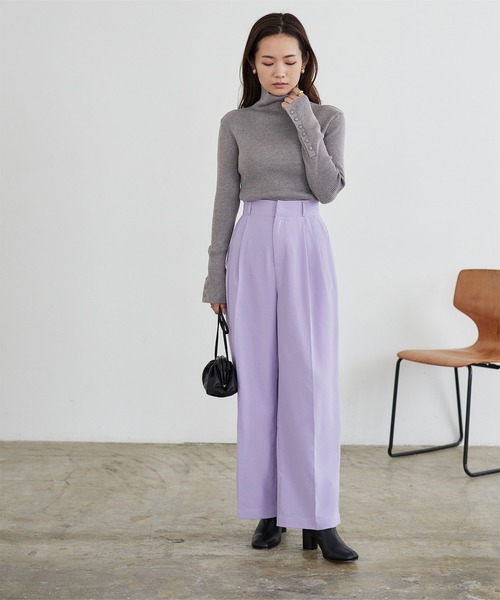 titivate(ティティベイト)の「ハイネックリブトップス(ニット/セーター・レディース・アイボリー/オリーブ/レッド/モカ/ブラック/ライトブルー/杢グレー・M)」の17枚目の写真