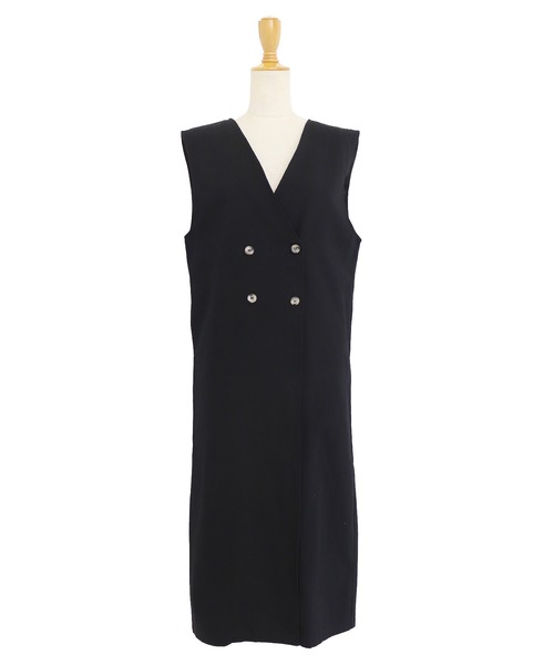 BLUEEAST(ブルーイースト)の「ダブルボタンジャンスカ 2WAYジレワンピース(ジャンパースカート・レディース・チャコールグレー/ブラック/キャメル/ブラウン系/ブラック系/ライトカーキ/ベージュ・MEDIUM)」の20枚目の写真