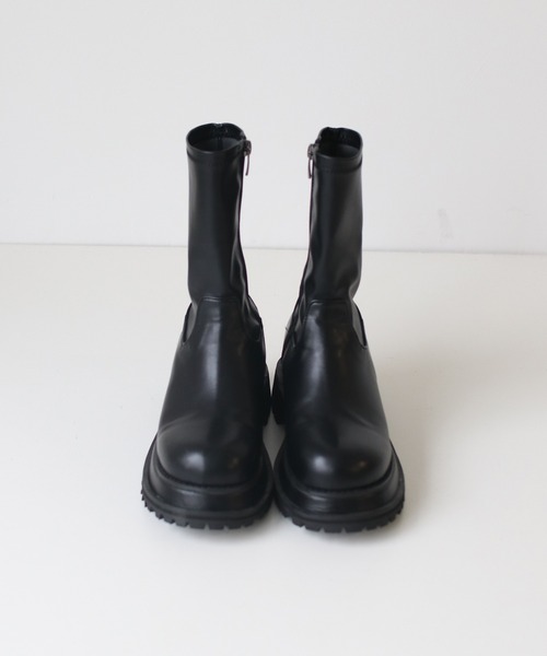 CANAL JEAN（キャナルジーン）の「El mar(エルマール) フェイクレザーミドル丈ブーツ（ブーツ・レディース・ブラック・38/39/37/36）」の6枚目の写真