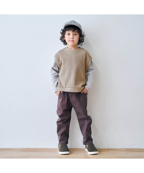 apres les cours（アプレレクール）の「ベスト付き2PTシャツ（Tシャツ/カットソー・キッズ・キャメル/エンジ・120/130/100/110/140/80/90）」の3枚目の写真