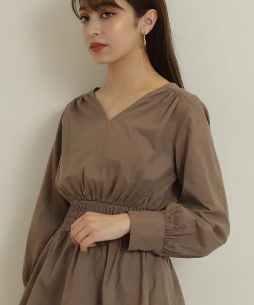 N.（N. Natural Beauty Basic）（エヌエヌナチュラルビューティーベーシック）の「【追加生産】◆コットンシャーリングペプラムブラウス（シャツ/ブラウス・レディース・ブラック/モカ/グリーン・MEDIUM）」の6枚目の写真