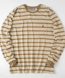 【GRAMICCI/グラミチ】ワンポイントロゴ刺繍 ボーダーカットソー/STRIPED ONE POINT L/S TEE