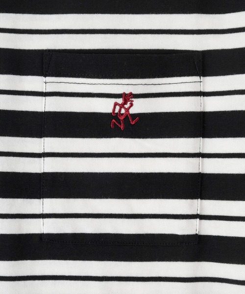 Gramicci（グラミチ）の「【GRAMICCI/グラミチ】ワンポイントロゴ刺繍 ボーダーカットソー/STRIPED ONE POINT L/S TEE（Tシャツ/カットソー・メンズ・ブラック/ベージュ/ネイビー・L/XL/M）」の9枚目の写真
