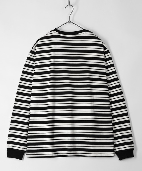 Gramicci（グラミチ）の「【GRAMICCI/グラミチ】ワンポイントロゴ刺繍 ボーダーカットソー/STRIPED ONE POINT L/S TEE（Tシャツ/カットソー・メンズ・ブラック/ベージュ/ネイビー・L/XL/M）」の7枚目の写真