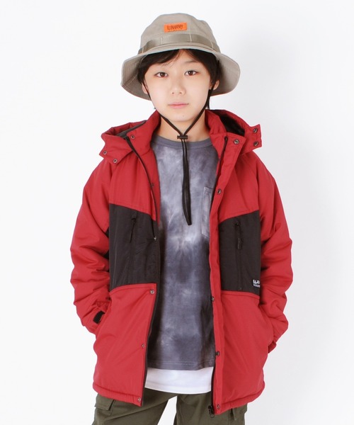 GLAZOS（グラソス）の「ポリエステルリップ ・中綿ジャケット（ブルゾン・キッズ・ブラック/レッド/マルチ・130cm/140cm/150cm/160cm/170cm）」の3枚目の写真