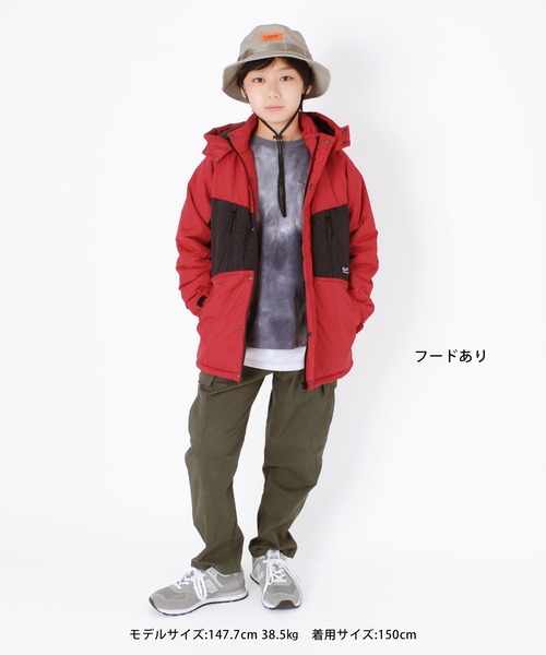 GLAZOS（グラソス）の「ポリエステルリップ ・中綿ジャケット（ブルゾン・キッズ・ブラック/レッド/マルチ・130cm/140cm/150cm/160cm/170cm）」の5枚目の写真