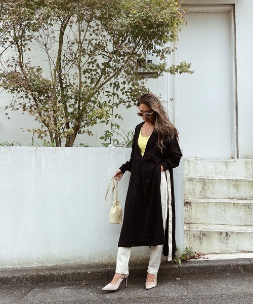 Vネックスリットロングカットソー（Tシャツ/カットソー）｜esutoreja（エストレジャ）