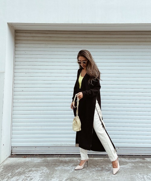 Vネックスリットロングカットソー（Tシャツ/カットソー）｜esutoreja（エストレジャ）