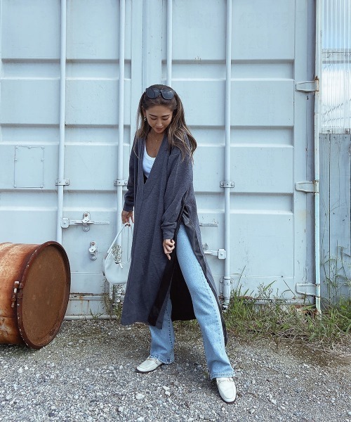 Vネックスリットロングカットソー（Tシャツ/カットソー）｜esutoreja（エストレジャ）