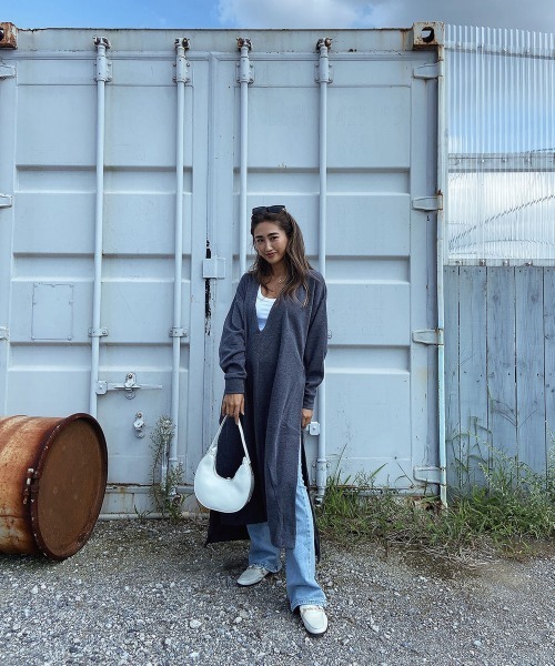 Vネックスリットロングカットソー（Tシャツ/カットソー）｜esutoreja（エストレジャ）