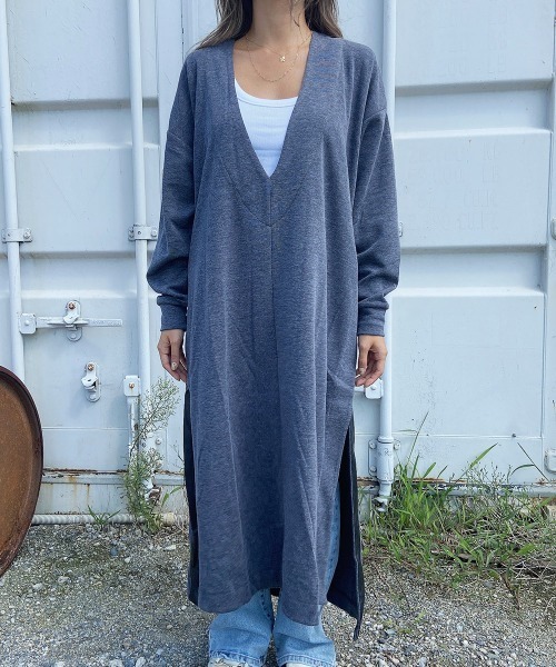 Vネックスリットロングカットソー（Tシャツ/カットソー）｜esutoreja（エストレジャ）