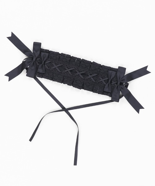 SPINNS(スピンズ)の「【わーすたさん着用】ヘッドドレス/コットンレース(その他ヘアアクセサリー・レディース・ブラック/ブラック×ホワイト/ブルー/ブラック×レッド・ONESIZE)」の7枚目の写真