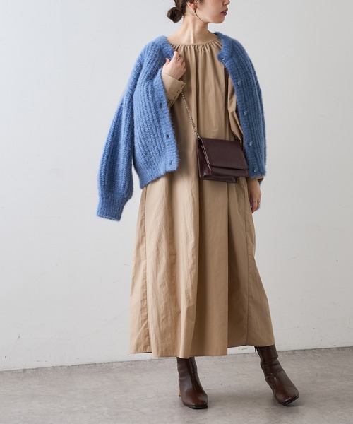 natural couture（ナチュラルクチュール）の「【WEB限定】ボリュームスリーブワンピース（ワンピース・レディース・ベージュ/ピンク/ブラック・FREE）」の3枚目の写真