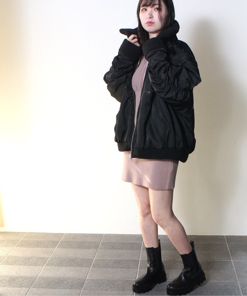 one way（ワンウェイ）の「【oneway Jeans】ベルテッドボアMA-1（MA-1・レディース・ブラック/ダークグリーン・FREE）」の11枚目の写真