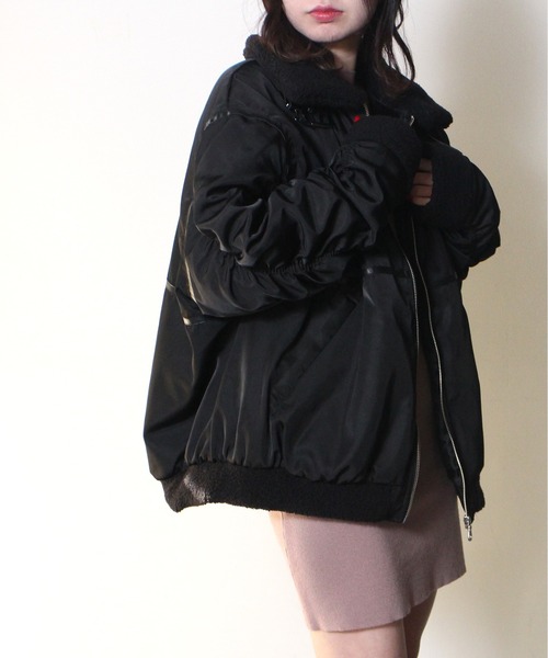 one way（ワンウェイ）の「【oneway Jeans】ベルテッドボアMA-1（MA-1・レディース・ブラック/ダークグリーン・FREE）」の14枚目の写真