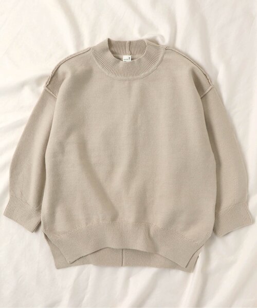 apres les cours（アプレレクール）の「スウェットライクニット_ウォッシャブル（ニット/セーター・キッズ・ピンク/カーキ/オレンジ/アイボリー/ブルー/ベージュ・80/110/90/140/100/120/130）」の3枚目の写真