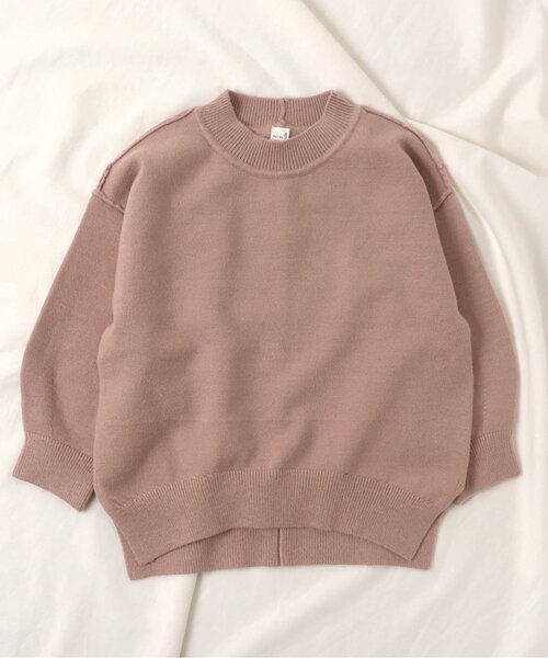 apres les cours（アプレレクール）の「スウェットライクニット_ウォッシャブル（ニット/セーター・キッズ・ピンク/カーキ/オレンジ/アイボリー/ブルー/ベージュ・80/110/90/140/100/120/130）」の5枚目の写真