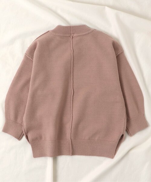 apres les cours（アプレレクール）の「スウェットライクニット_ウォッシャブル（ニット/セーター・キッズ・ピンク/カーキ/オレンジ/アイボリー/ブルー/ベージュ・80/110/90/140/100/120/130）」の18枚目の写真