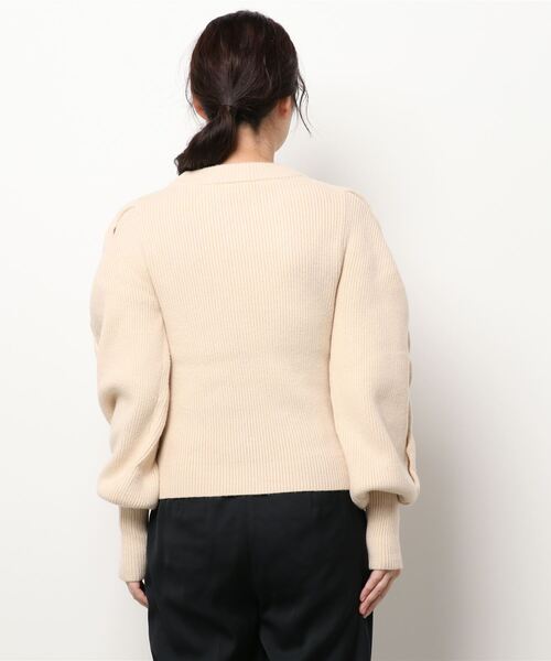 RANDEBOO（ランデブー）の「Cable puff knit（ニット/セーター・レディース・アイボリー/ブラック/グレー・FREE）」の4枚目の写真