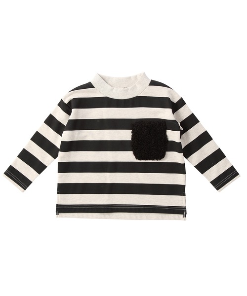 D.fesense（ディーフェセンス）の「ボーダートレーナー（スウェット・キッズ・オフホワイト/チャコールグレー/ミント・100cm/80ｃｍ/110cm/90cm）」の7枚目の写真