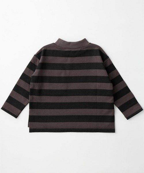 D.fesense（ディーフェセンス）の「ボーダートレーナー（スウェット・キッズ・オフホワイト/チャコールグレー/ミント・100cm/80ｃｍ/110cm/90cm）」の4枚目の写真