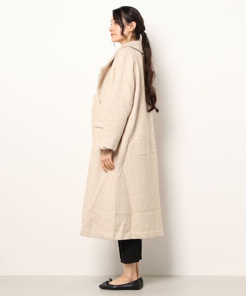 ANDGEEBEE（アンジービー）の「ウールツィードロングコート（ダウンジャケット/コート・レディース・ブラック/ベージュ・MEDIUM）」の10枚目の写真