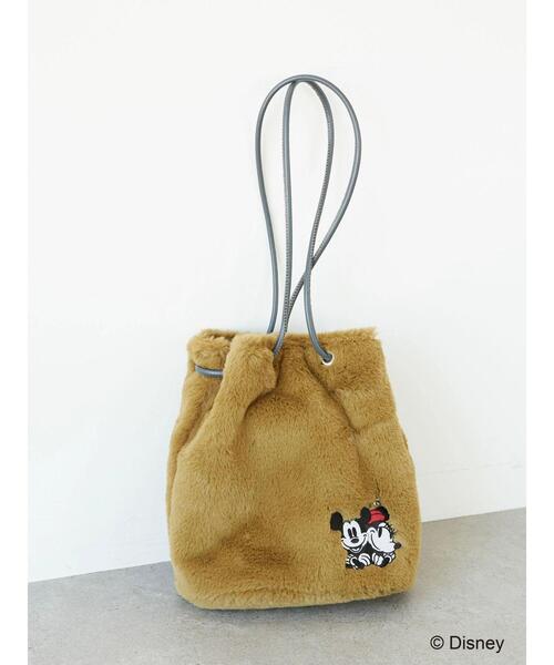 Disney（ディズニー）の「ファー巾着バッグ/Disney（ショルダーバッグ・レディース・カーキ/グレー・FREE）」の4枚目の写真