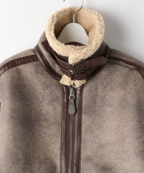 FREAK'S STORE（フリークスストア）の「【WEB限定】ALPHA/アルファ　WB-3 FAKE MOUTON/B-3フェイクムートン（ムートンコート・レディース・ブラック/ベージュ/ブラウン/オフホワイト・SMALL/MEDIUM）」の7枚目の写真