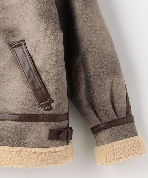 FREAK'S STORE（フリークスストア）の「【WEB限定】ALPHA/アルファ　WB-3 FAKE MOUTON/B-3フェイクムートン（ムートンコート・レディース・ブラック/ベージュ/ブラウン/オフホワイト・SMALL/MEDIUM）」の8枚目の写真