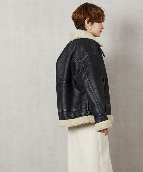 FREAK'S STORE（フリークスストア）の「【WEB限定】ALPHA/アルファ　WB-3 FAKE MOUTON/B-3フェイクムートン（ムートンコート・レディース・ブラック/ベージュ/ブラウン/オフホワイト・SMALL/MEDIUM）」の14枚目の写真