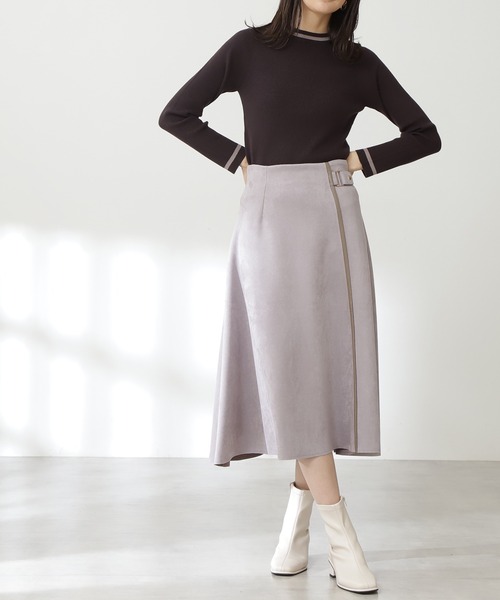 【追加生産】【S Size Line】フェイクスウェードフレアスカート