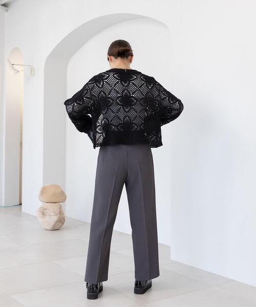 CITEN（シテン）の「＜CITEN（シテン）＞クロシェレースジャケット ニットジャケット（カーディガン/ボレロ・レディース・ホワイト/ブラック・FREE）」の18枚目の写真