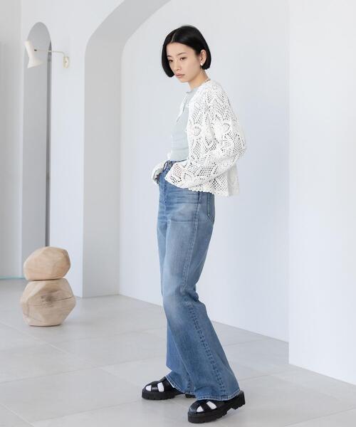 CITEN（シテン）の「＜CITEN（シテン）＞クロシェレースジャケット ニットジャケット（カーディガン/ボレロ・レディース・ホワイト/ブラック・FREE）」の16枚目の写真