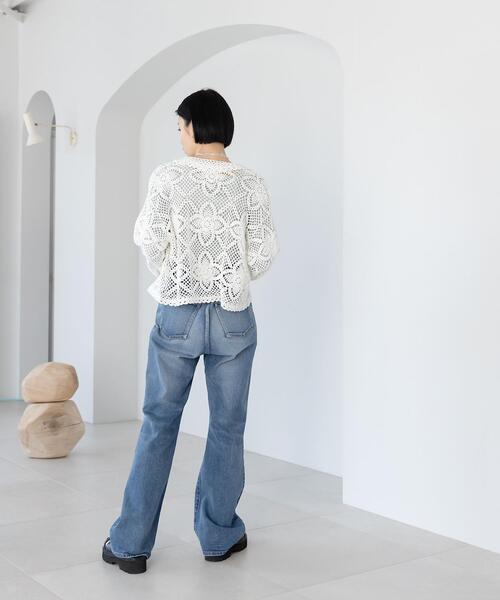 CITEN（シテン）の「＜CITEN（シテン）＞クロシェレースジャケット ニットジャケット（カーディガン/ボレロ・レディース・ホワイト/ブラック・FREE）」の15枚目の写真