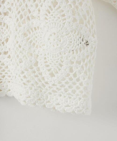 CITEN（シテン）の「＜CITEN（シテン）＞クロシェレースジャケット ニットジャケット（カーディガン/ボレロ・レディース・ホワイト/ブラック・FREE）」の11枚目の写真
